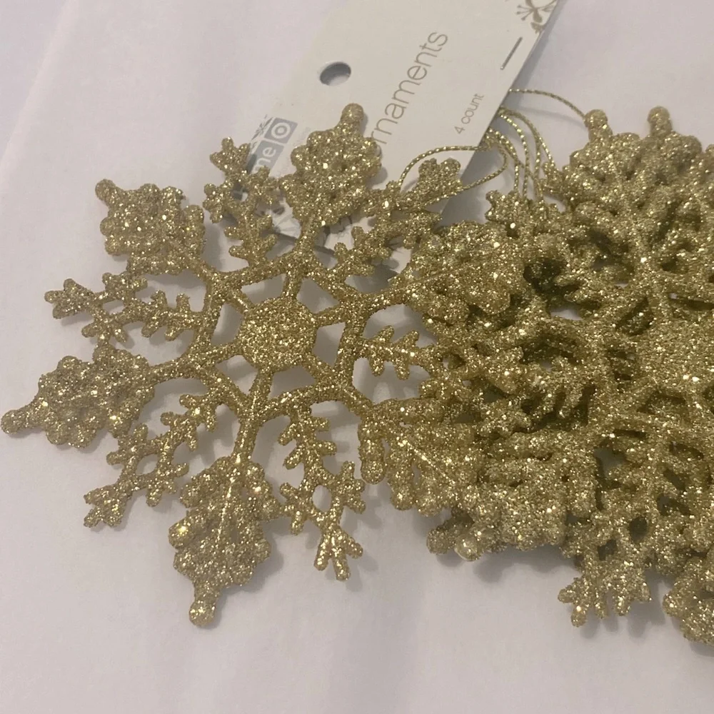 24 Glitter Snowflake Ornaments Set